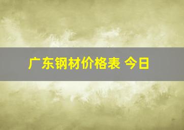 广东钢材价格表 今日